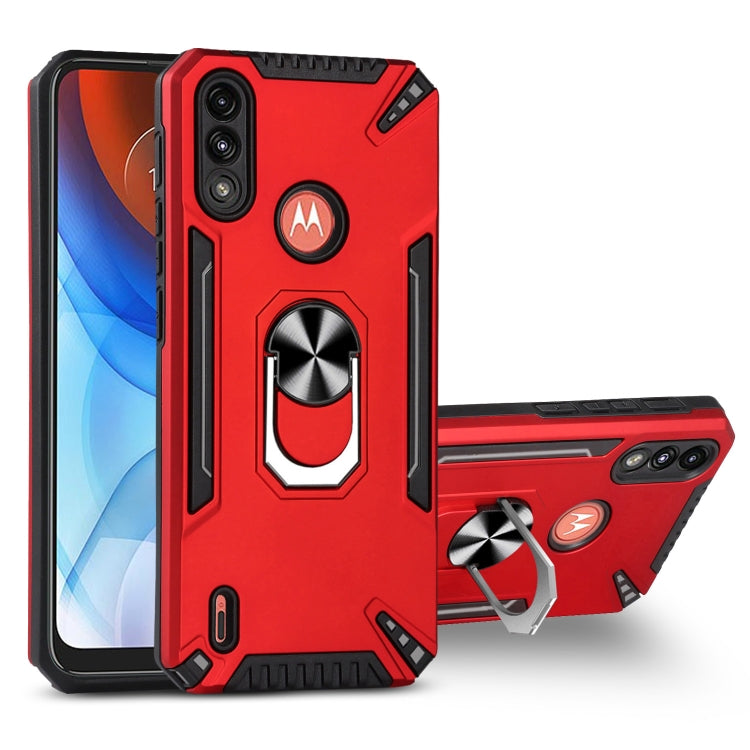 For Motorola Moto E7 Power PC + TPU Protective Case with 360 Degrees Rotatable Ring Holder