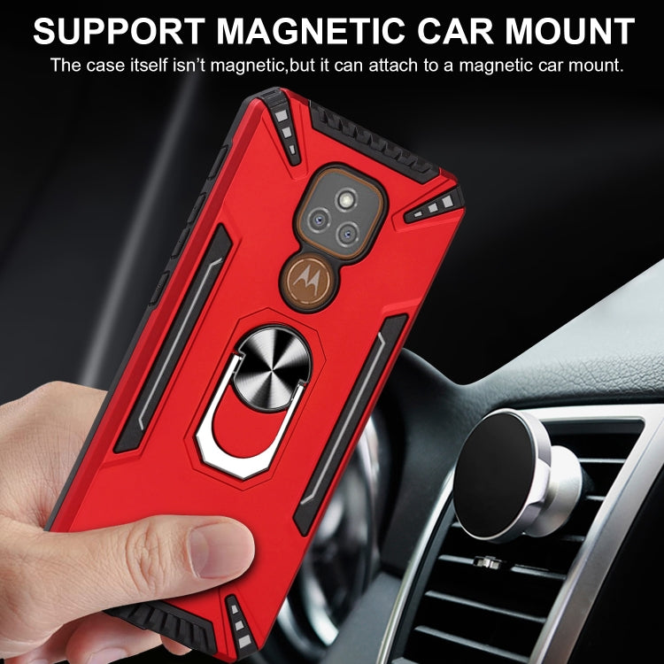 For Motorola Moto E7 Plus PC + TPU Protective Case with 360 Degrees Rotatable Ring Holder
