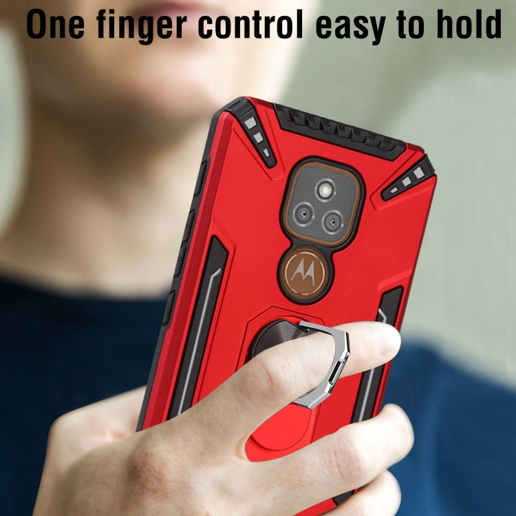 For Motorola Moto E7 Plus PC + TPU Protective Case with 360 Degrees Rotatable Ring Holder