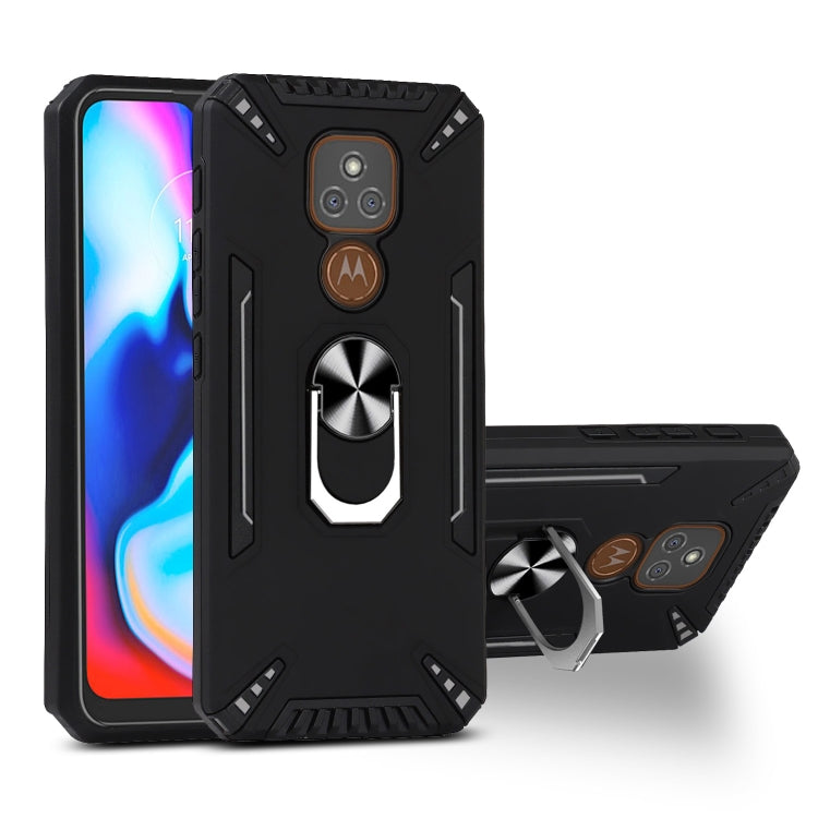 For Motorola Moto E7 Plus PC + TPU Protective Case with 360 Degrees Rotatable Ring Holder