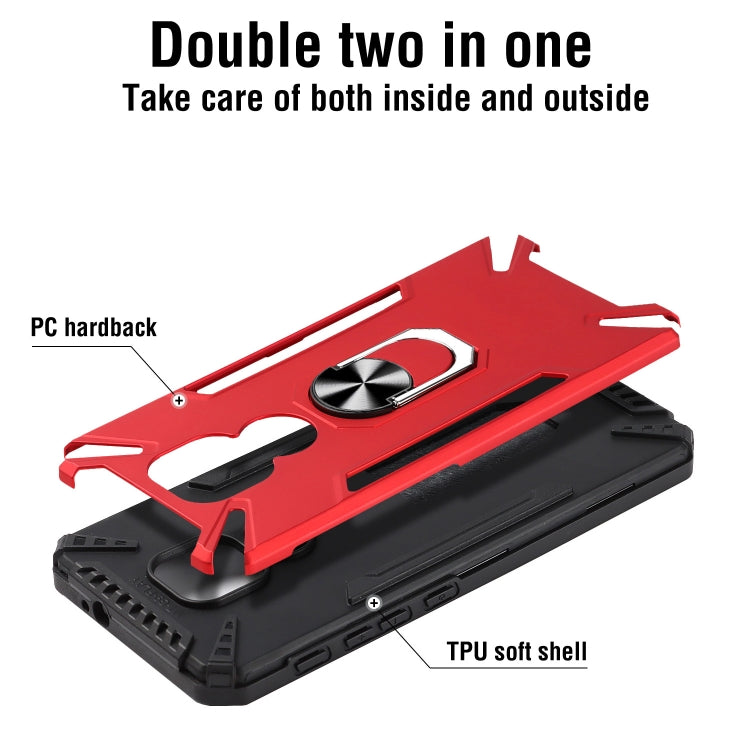For Motorola Moto E7 Plus PC + TPU Protective Case with 360 Degrees Rotatable Ring Holder