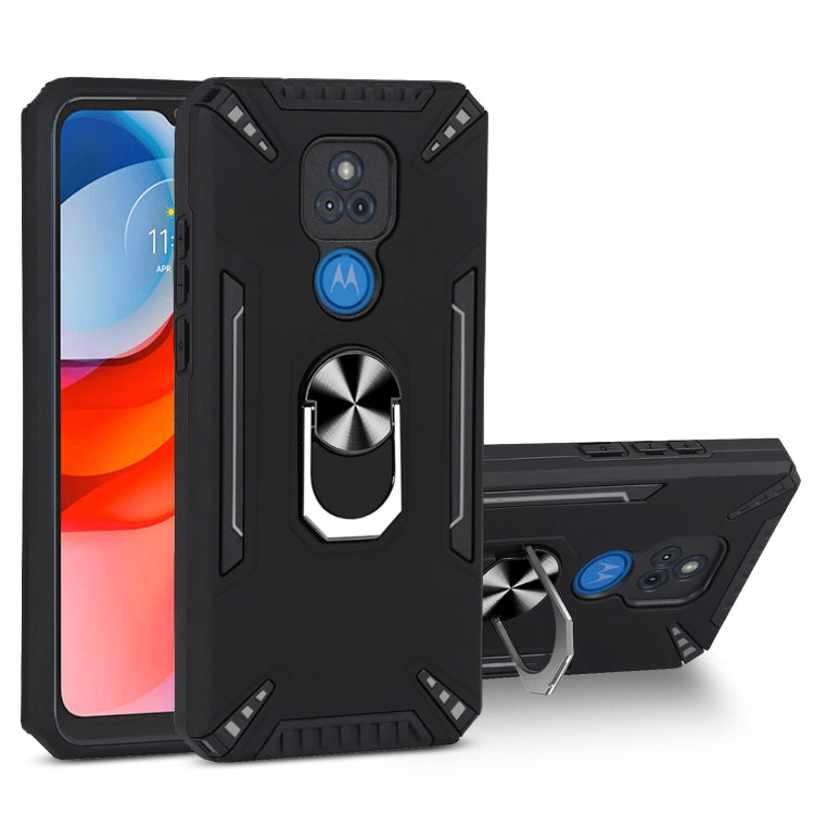 For Motorola Moto G Play 2021 PC + TPU Protective Case with 360 Degrees Rotatable Ring Holder