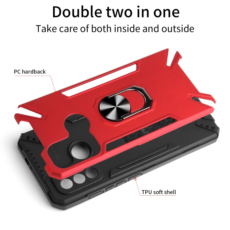 For Motorola Moto G60 PC + TPU Protective Case with 360 Degrees Rotatable Ring Holder