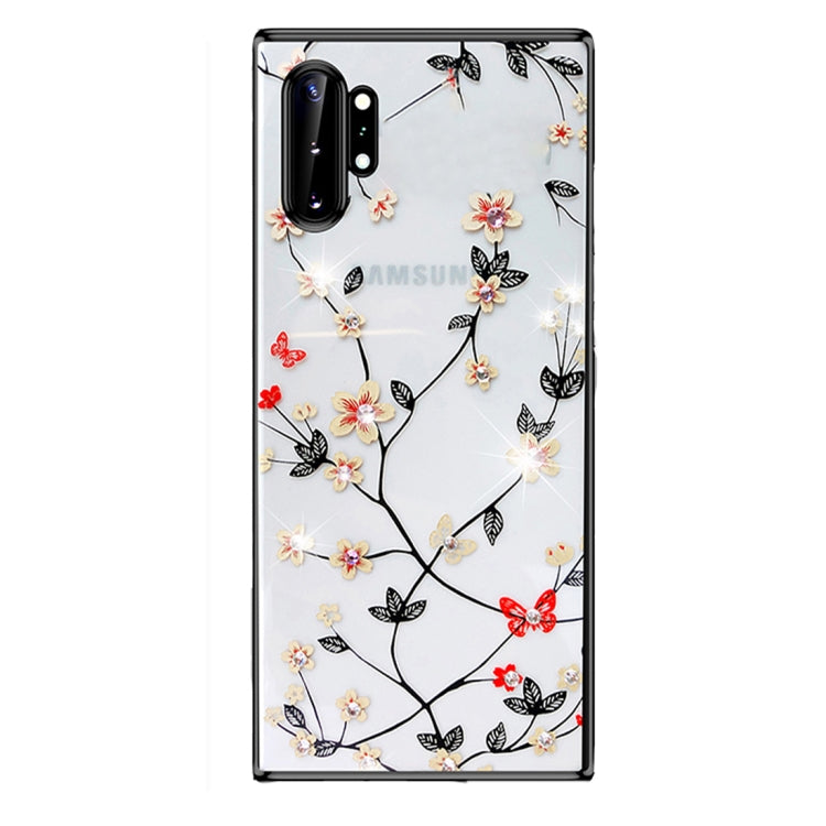 For Galaxy Note 10 SULADA Flower Pattern Plating Diamond PC Protective Case