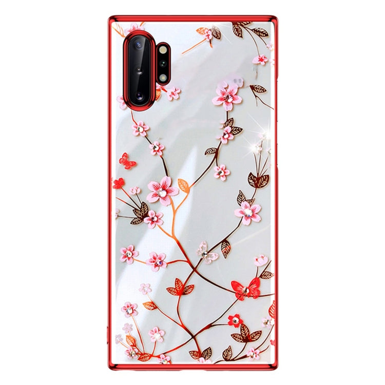 For Galaxy Note 10 SULADA Flower Pattern Plating Diamond PC Protective Case