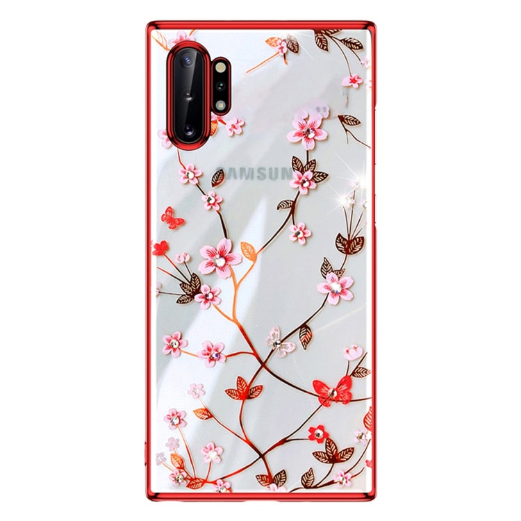 For Galaxy Note 10 SULADA Flower Pattern Plating Diamond PC Protective Case