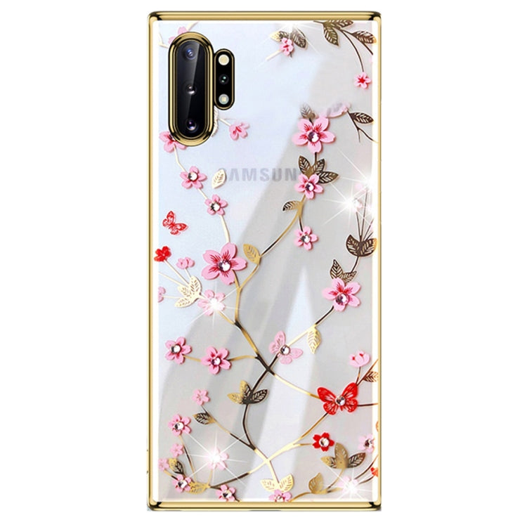 For Galaxy Note 10 SULADA Flower Pattern Plating Diamond PC Protective Case