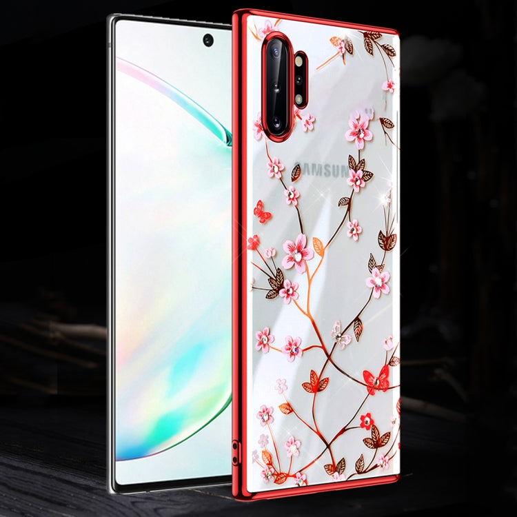 For Galaxy Note 10 SULADA Flower Pattern Plating Diamond PC Protective Case
