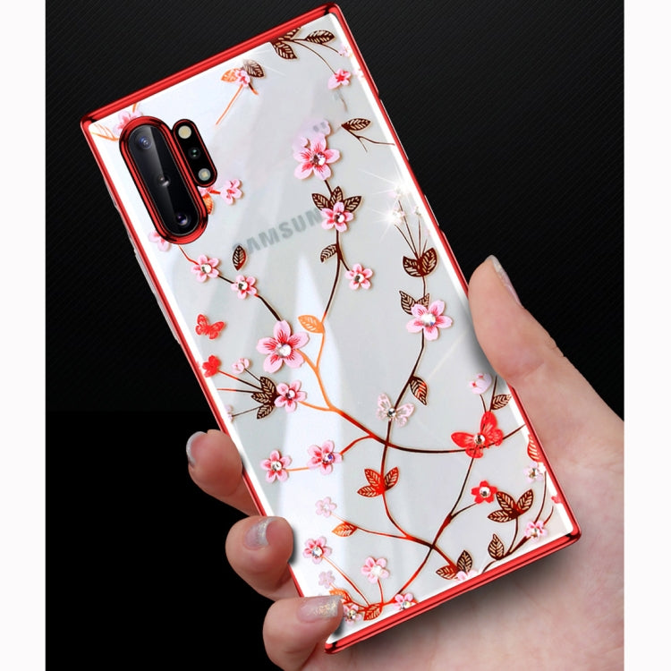 For Galaxy Note 10 SULADA Flower Pattern Plating Diamond PC Protective Case