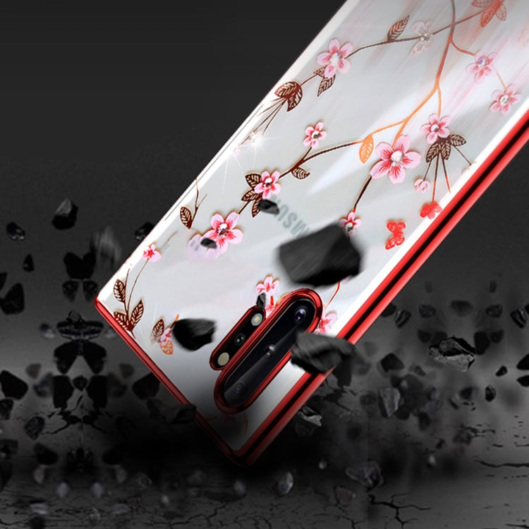 For Galaxy Note 10 SULADA Flower Pattern Plating Diamond PC Protective Case