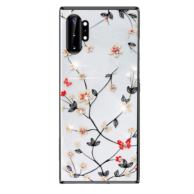 For Galaxy Note 10+ SULADA Flower Pattern Plating Diamond PC Protective Case