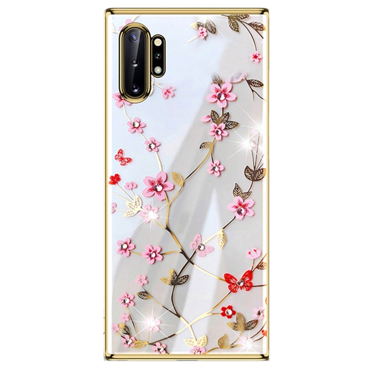 For Galaxy Note 10+ SULADA Flower Pattern Plating Diamond PC Protective Case