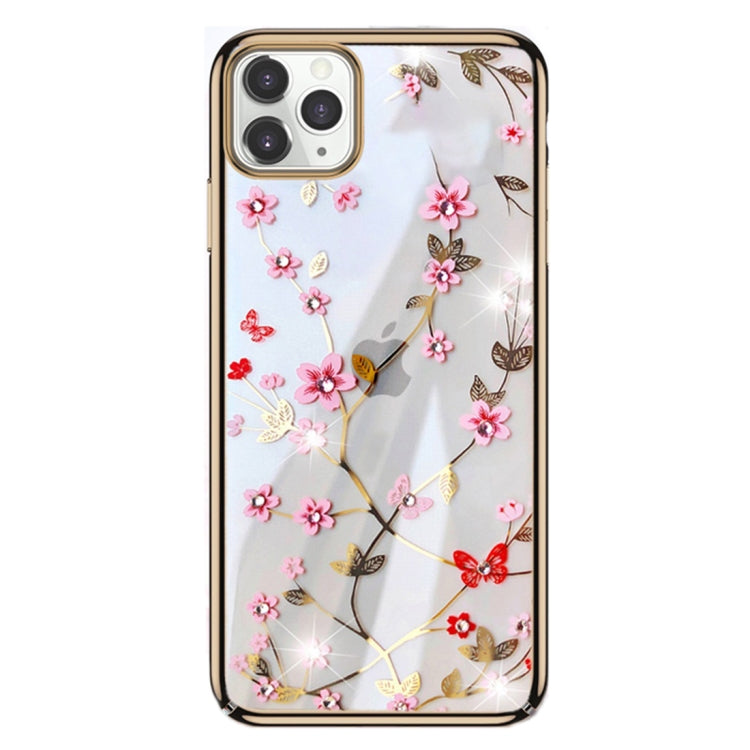 For iPhone 11 Pro SULADA Flower Pattern Plating Diamond PC Protective Case