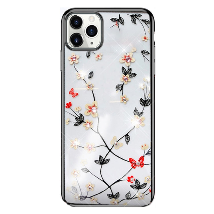 For iPhone 11 Pro Max SULADA Flower Pattern Plating Diamond PC Protective Case