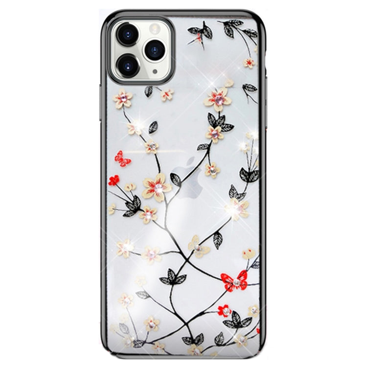 For iPhone 11 Pro Max SULADA Flower Pattern Plating Diamond PC Protective Case