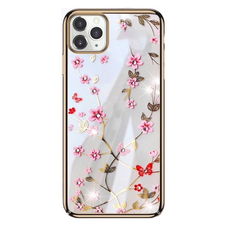 For iPhone 11 Pro Max SULADA Flower Pattern Plating Diamond PC Protective Case