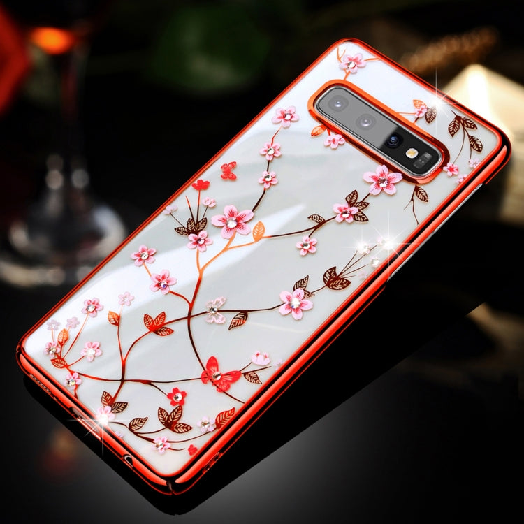 For Galaxy S10 SULADA Flower Pattern Plating Diamond PC Protective Case