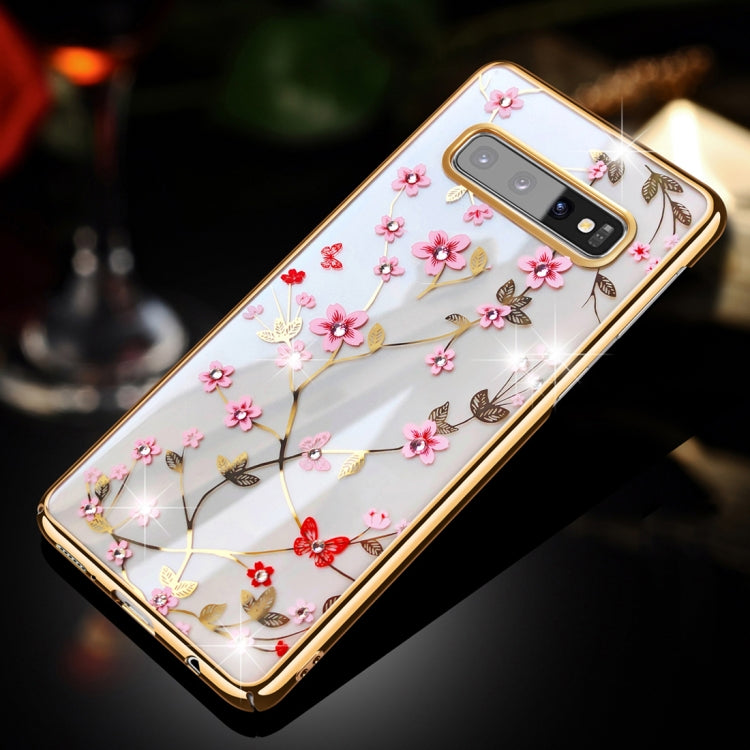 For Galaxy S10 SULADA Flower Pattern Plating Diamond PC Protective Case
