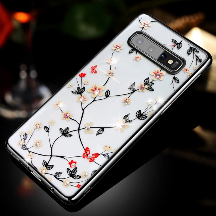 For Galaxy S10e SULADA Flower Pattern Plating Diamond PC Protective Case