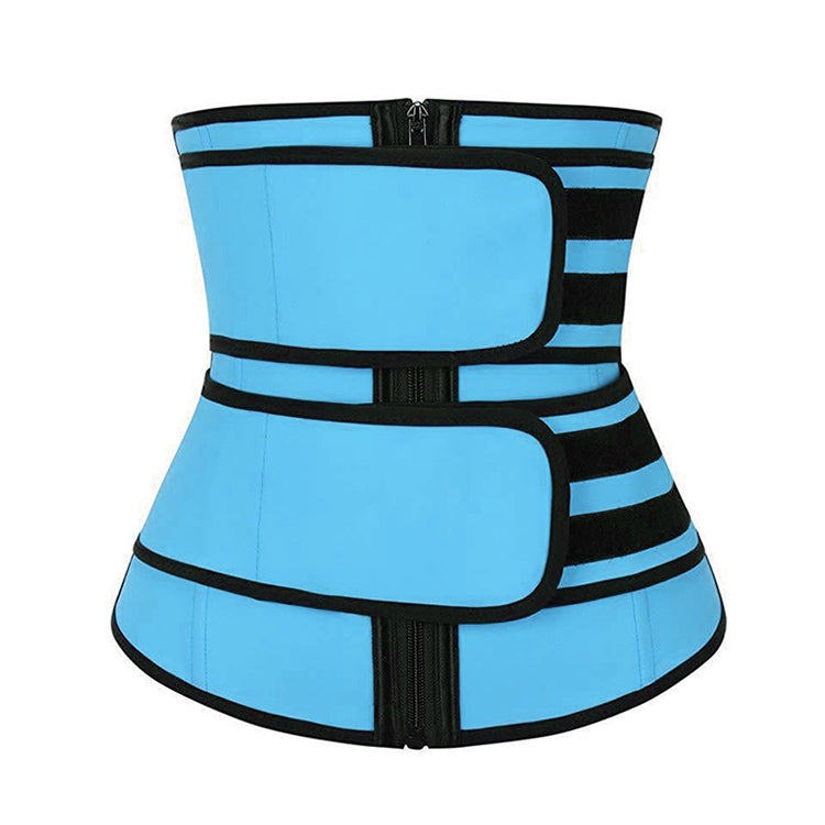 Women Rubber Neoprene Body Sculpting Zipper Double Waist Belt Body Shaping Waistband, Size:L