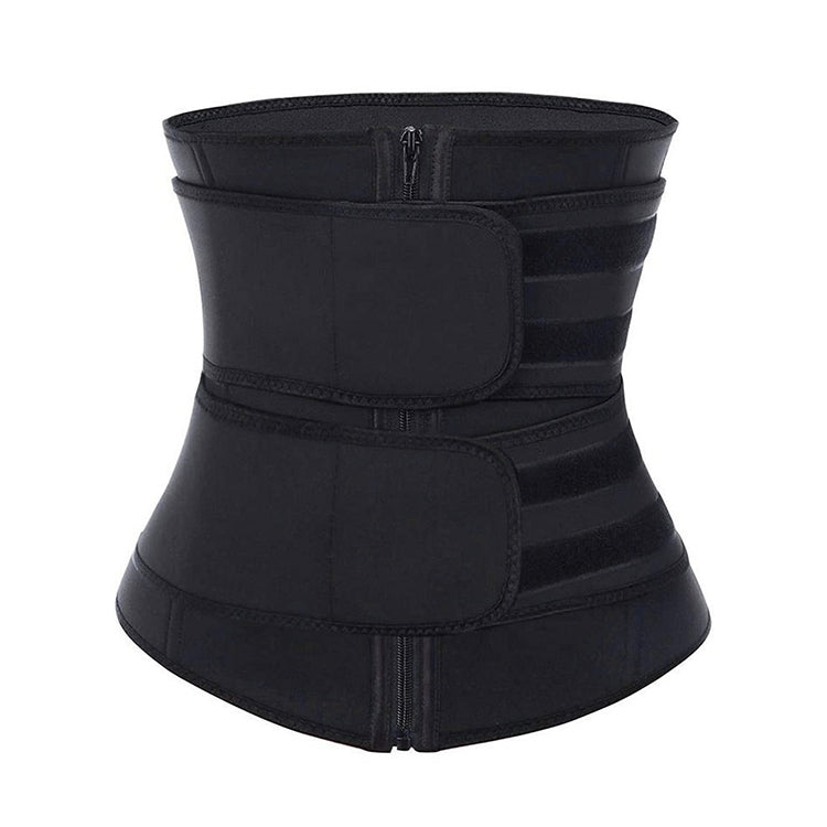Women Rubber Neoprene Body Sculpting Zipper Double Waist Belt Body Shaping Waistband, Size:XXXL