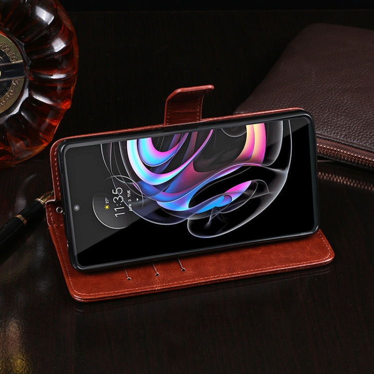 idewei Crazy Horse Texture Horizontal Flip Leather Case with Holder & Card Slots & Wallet For Motorola Edge 20 Pro