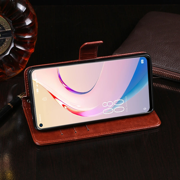 idewei Crazy Horse Texture Horizontal Flip Leather Case with Holder & Card Slots & Wallet For Oukitel C21 Pro