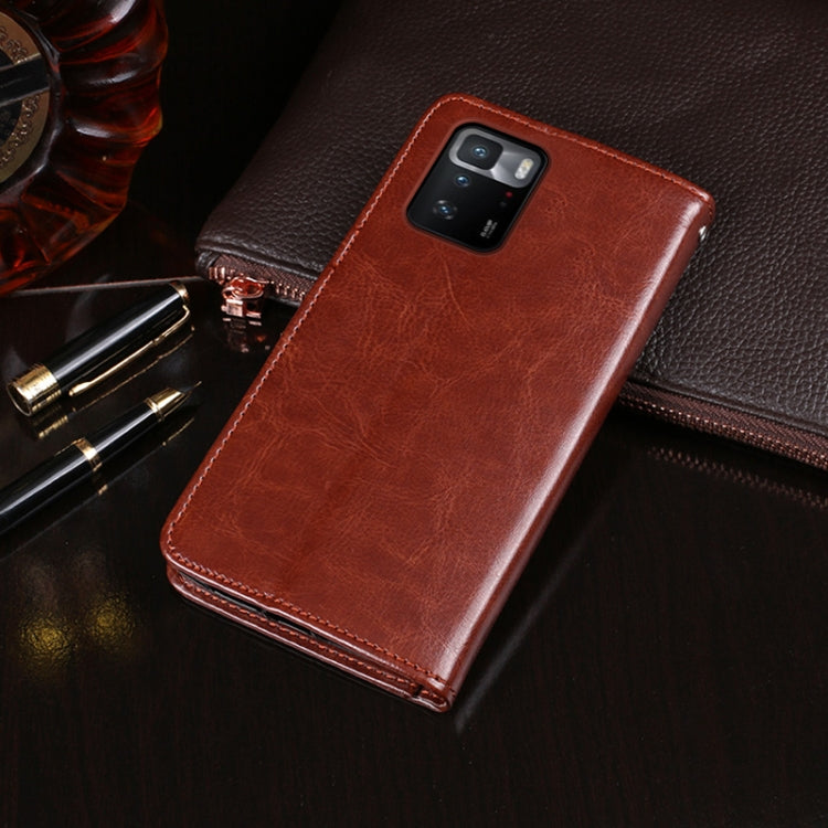 idewei Crazy Horse Texture Horizontal Flip Leather Case with Holder & Card Slots & Wallet For Xiaomi Poco X3 GT