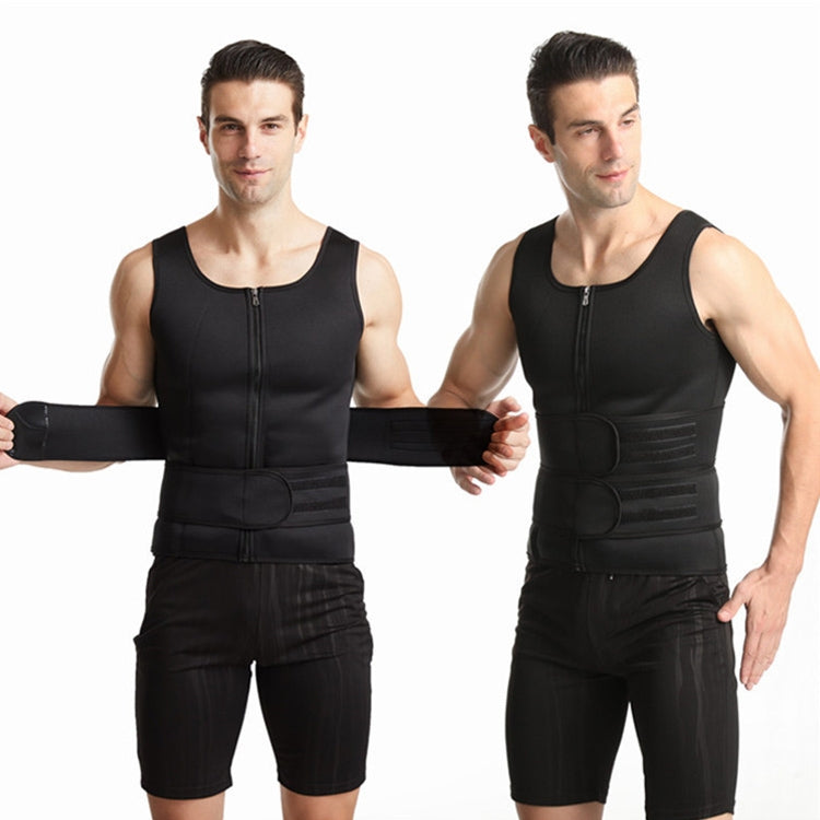 Neoprene Men Sport Body Shapers Vest Waist Body Shaping Corset, Size:L
