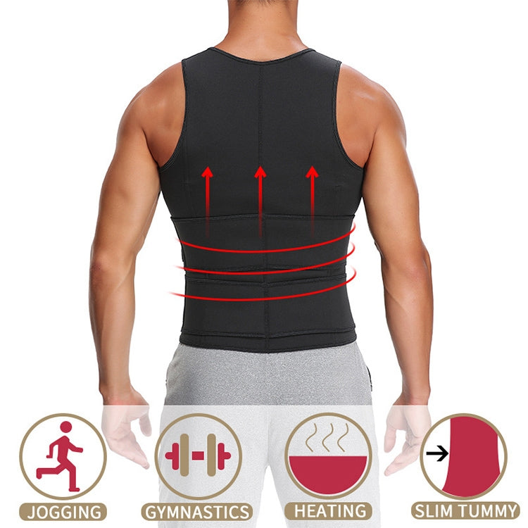 Neoprene Men Sport Body Shapers Vest Waist Body Shaping Corset, Size:L