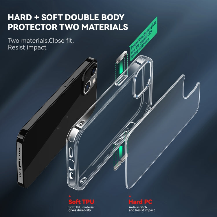 For iPhone 13 TPU + PC Transparent Shockproof Protective Case
