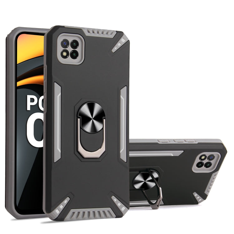 For Xiaomi Poco C3 PC + TPU Protective Case with 360 Degrees Rotatable Ring Holder