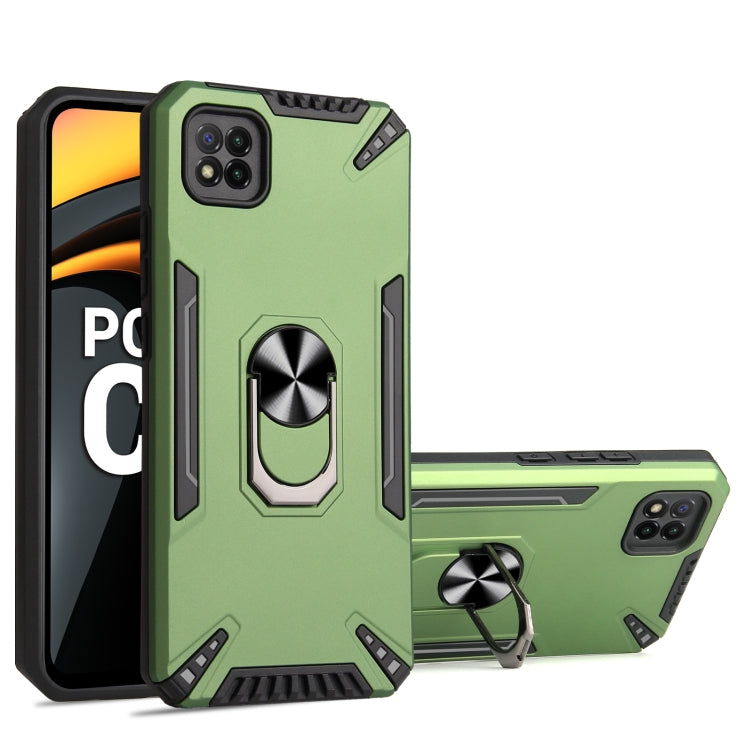 For Xiaomi Poco C3 PC + TPU Protective Case with 360 Degrees Rotatable Ring Holder