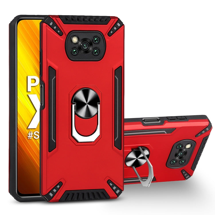 For Xiaomi Poco X3 PC + TPU Protective Case with 360 Degrees Rotatable Ring Holder