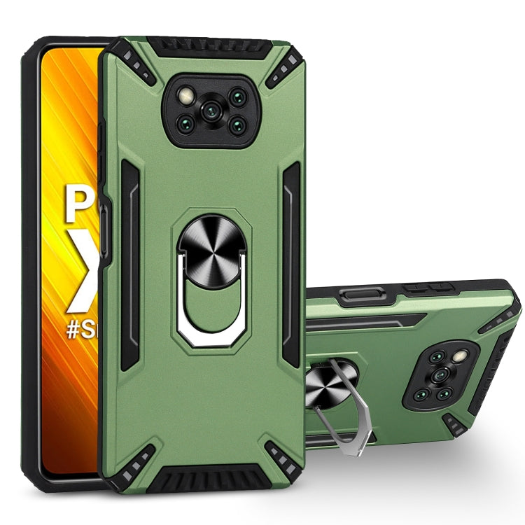 For Xiaomi Poco X3 PC + TPU Protective Case with 360 Degrees Rotatable Ring Holder