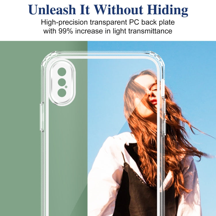 For iPhone X / XS Crystal Clear Shockproof PC + TPU Protective Case(Transparent)