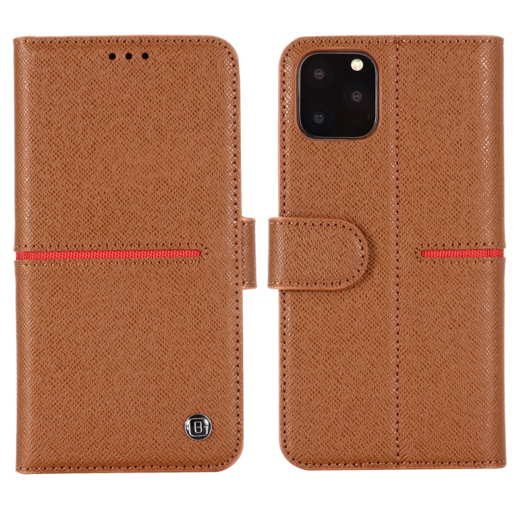 For iPhone 11 Pro GEBEI Top-grain Leather Horizontal Flip Protective Case with Holder & Card Slots & Wallet & Photo Frame