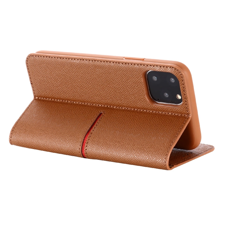 For iPhone 11 Pro GEBEI Top-grain Leather Horizontal Flip Protective Case with Holder & Card Slots & Wallet & Photo Frame