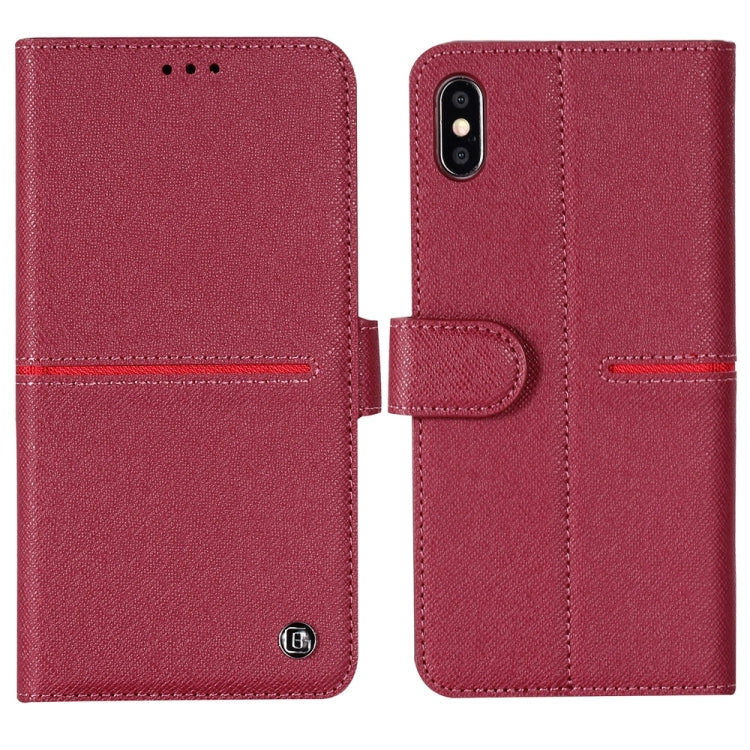For iPhone XS / X GEBEI Top-grain Leather Horizontal Flip Protective Case with Holder & Card Slots & Wallet & Photo Frame
