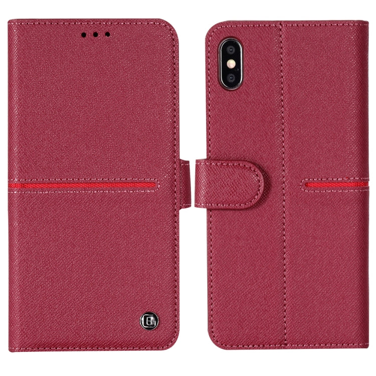 For iPhone XR GEBEI Top-grain Leather Horizontal Flip Protective Case with Holder & Card Slots & Wallet & Photo Frame