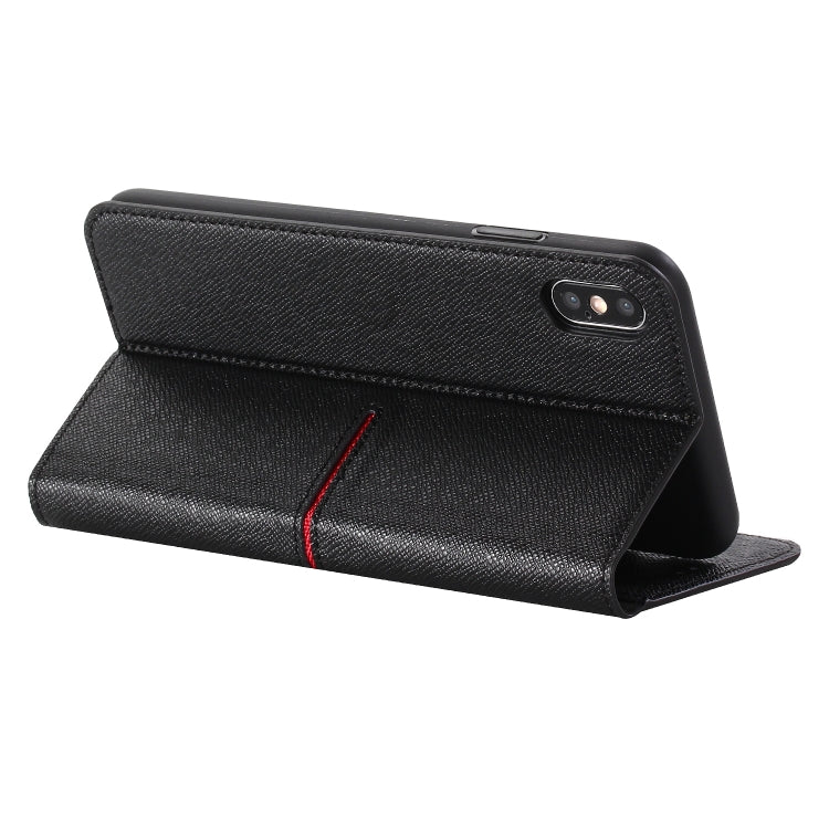 For iPhone XS Max GEBEI Top-grain Leather Horizontal Flip Protective Case with Holder & Card Slots & Wallet & Photo Frame