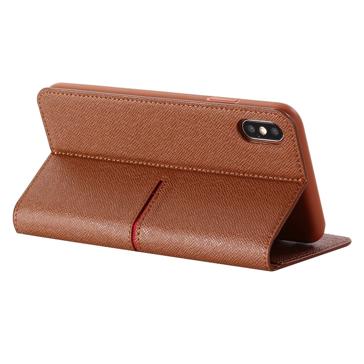For iPhone XS Max GEBEI Top-grain Leather Horizontal Flip Protective Case with Holder & Card Slots & Wallet & Photo Frame