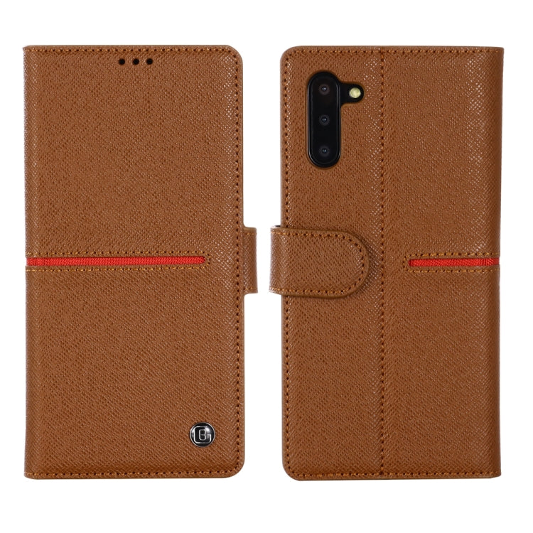 For Galaxy Note 10 GEBEI Top-grain Leather Horizontal Flip Protective Case with Holder & Card Slots & Wallet & Photo Frame
