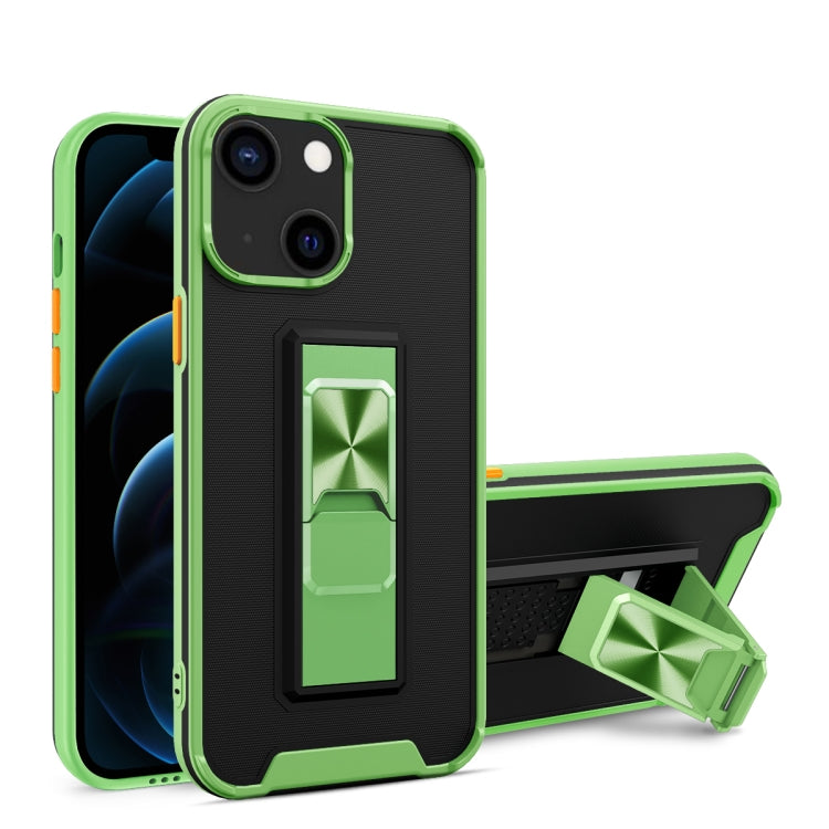For iPhone 13 mini Dual-color Skin Feel TPU + PC Magnetic Shockproof Case with Invisible Holder