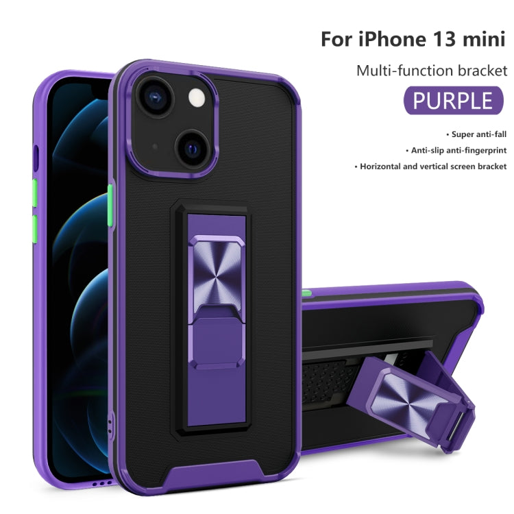 For iPhone 13 mini Dual-color Skin Feel TPU + PC Magnetic Shockproof Case with Invisible Holder