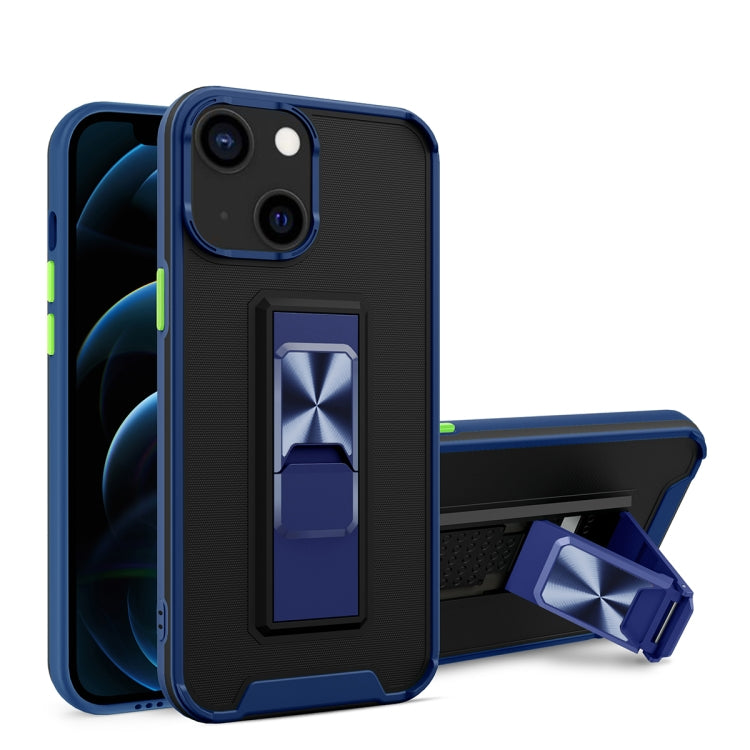 For iPhone 13 mini Dual-color Skin Feel TPU + PC Magnetic Shockproof Case with Invisible Holder
