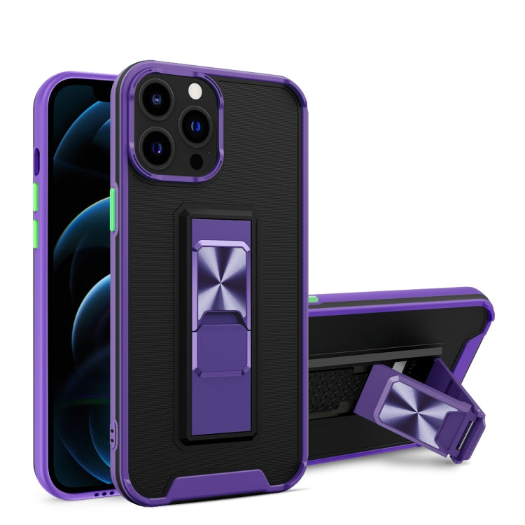 For iPhone 13 Pro Dual-color Skin Feel TPU + PC Magnetic Shockproof Case with Invisible Holder