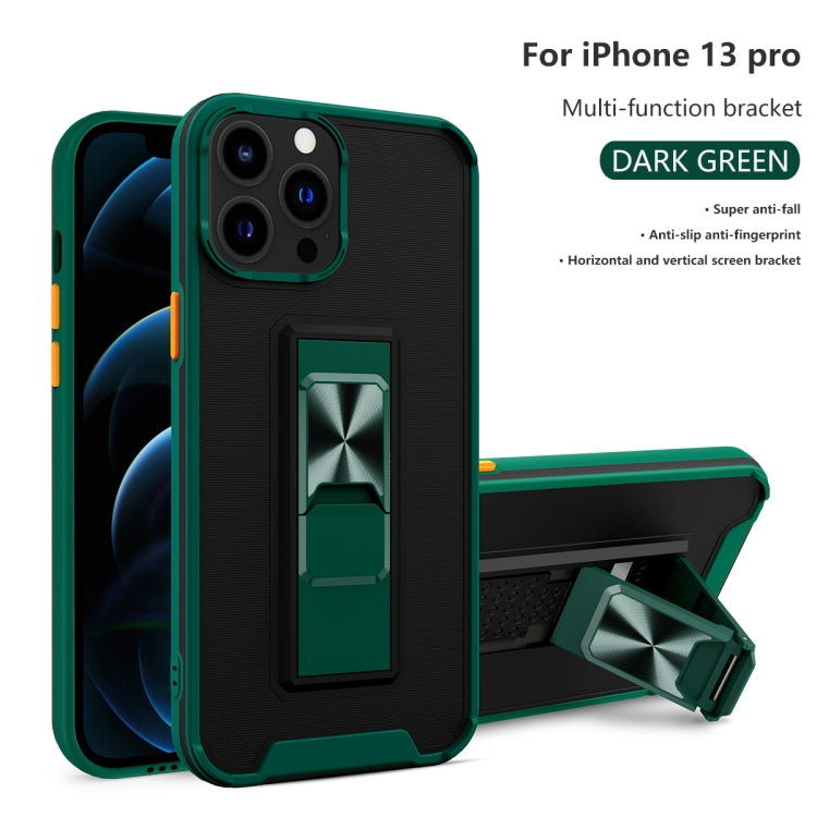 For iPhone 13 Pro Dual-color Skin Feel TPU + PC Magnetic Shockproof Case with Invisible Holder