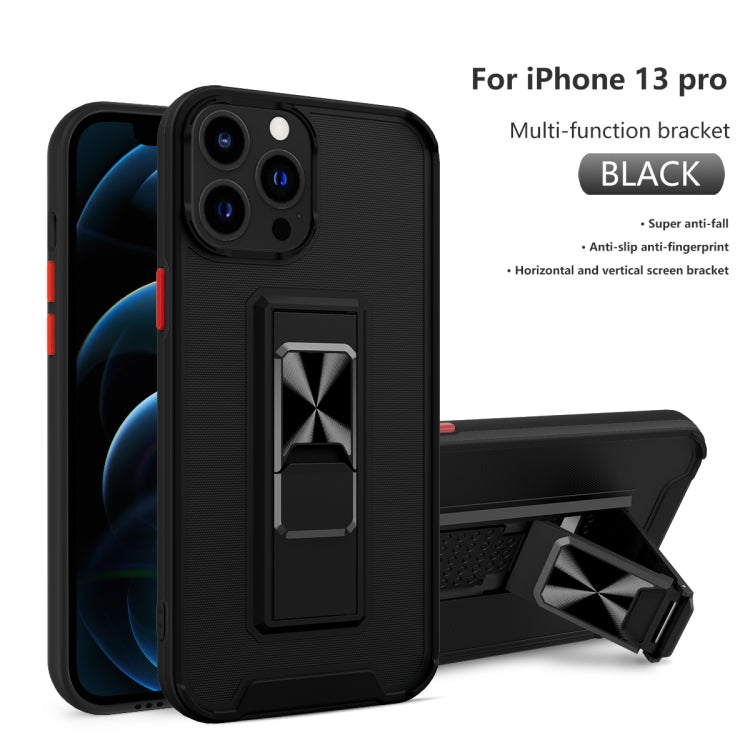 For iPhone 13 Pro Dual-color Skin Feel TPU + PC Magnetic Shockproof Case with Invisible Holder