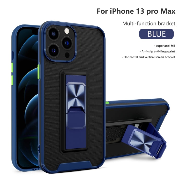 For iPhone 13 Pro Max Dual-color Skin Feel TPU + PC Magnetic Shockproof Case with Invisible Holder